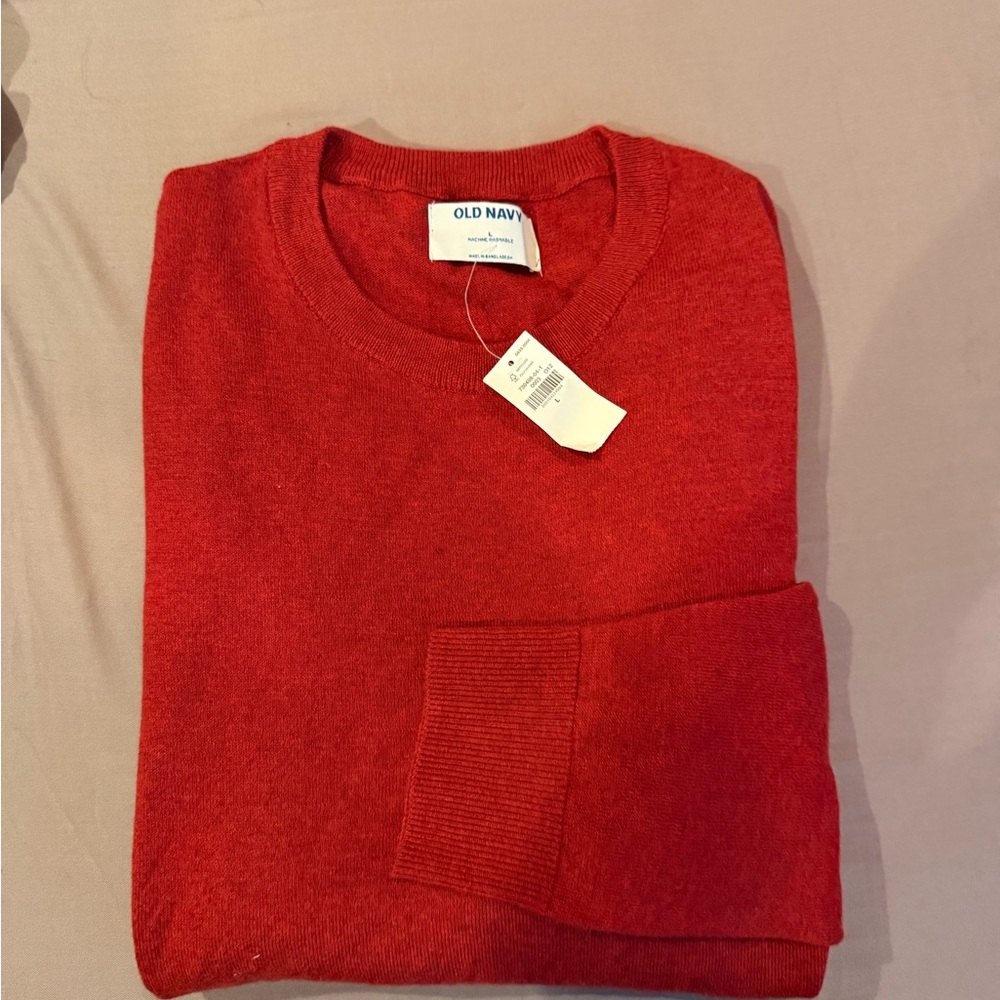 Old Navy Men's Vibrant Red Crewneck Sweater